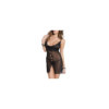 Nuisette noire fendue poitrine dentelle 